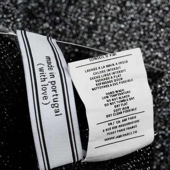 AMI AW/16 Runway Tinsel Tone Black and Silver Metallic Crewneck Sweater - Picture 10 of 10